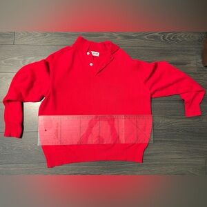 Pringle Of Scotland Sweater Adult Extra Large Red Long Sleeve Polo Casual Men's
